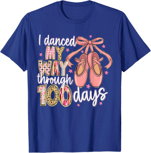 I Danced My Way Through 100 Days Ballet 100 Days of School T-Shirt - T-Shirt | Royal