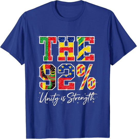 92 Percent Melanin Queen Afro 92% Black Women Pride T-Shirt - T-Shirt | Royal