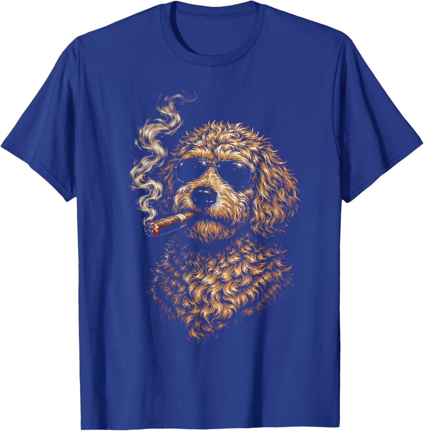 Goldendoodle Dog Smoking Cigarette Funny Goldendoodle Meme T-Shirt - T-Shirt | Royal