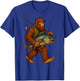 Bigfoot Fishing Fisherman Vintage Funny Sasquatch Men Dad T-Shirt - T-Shirt | Royal