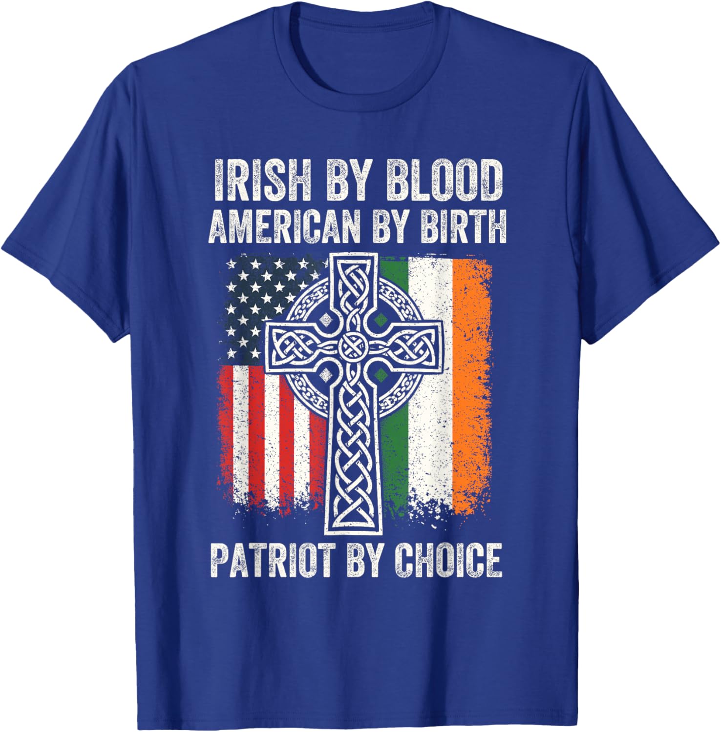 Irish Blood American Ireland Flag St Patricks Day Men Women T-Shirt - T-Shirt | Royal