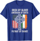 Irish Blood American Ireland Flag St Patricks Day Men Women T-Shirt - T-Shirt | Royal