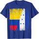Half Colombia Honduras Flag Colombian Honduran Pride Roots T-Shirt - T-Shirt | Royal
