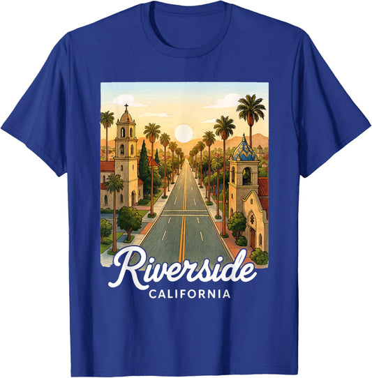 Riverside California T-Shirt - T-Shirt | Royal