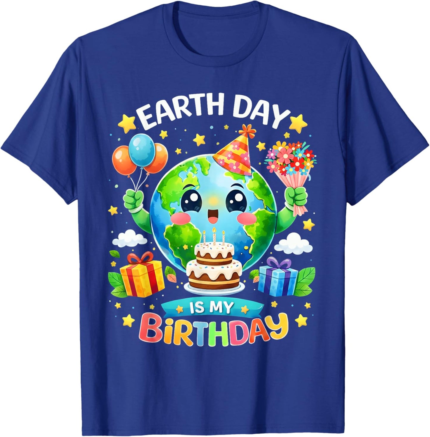 Earth Day is My Birthday Environment Party Men Women Kids T-Shirt - T-Shirt | Royal