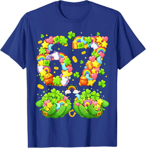 67 St Patricks Day Meme Six Seven Lucky Shamrock Candy Kids T-Shirt - T-Shirt | Royal