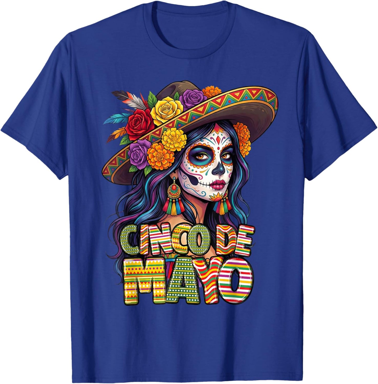 Cinco De Mayo 2026 Mexican Fiesta 5 De Mayo Girls Women T-Shirt - T-Shirt | Royal
