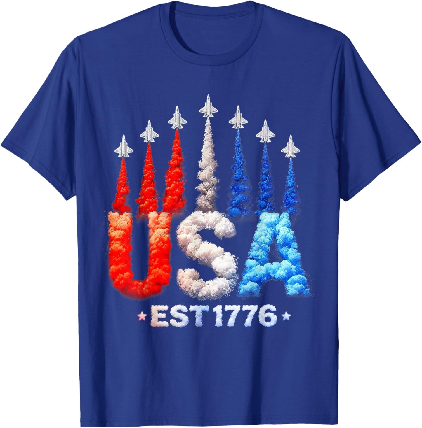 4th of July Fighter Jets USA Patriotic Shirts Women T-Shirt - T-Shirt | Royal