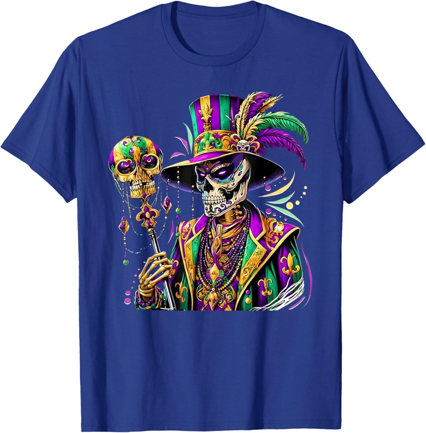 Mardi Gras Costume Sugar Skull Carnival New Orleans Trip T-Shirt - T-Shirt | Royal
