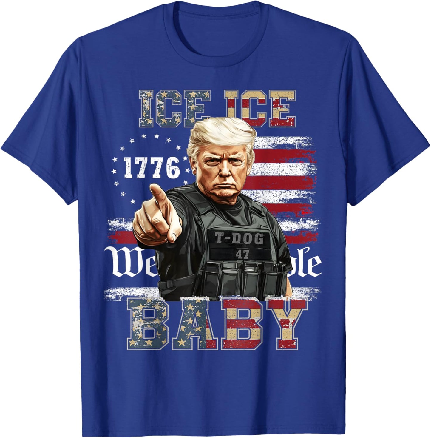 Vintage Ice Ice Baby Funny Trump T-Shirt - T-Shirt | Royal