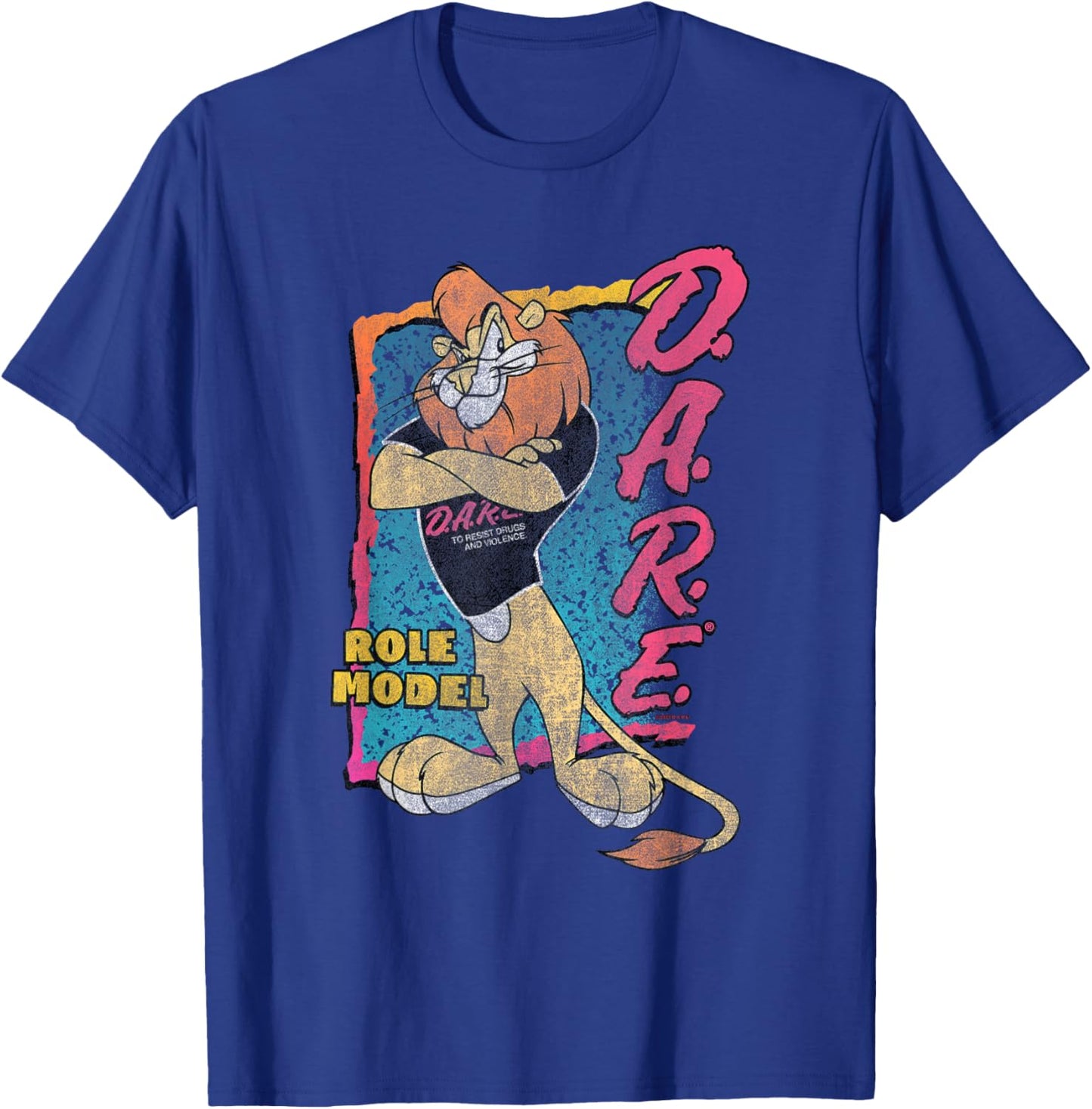 D.A.R.E. Program 90's Style Daren The Lion Role Model PSA T-Shirt - T-Shirt | Royal