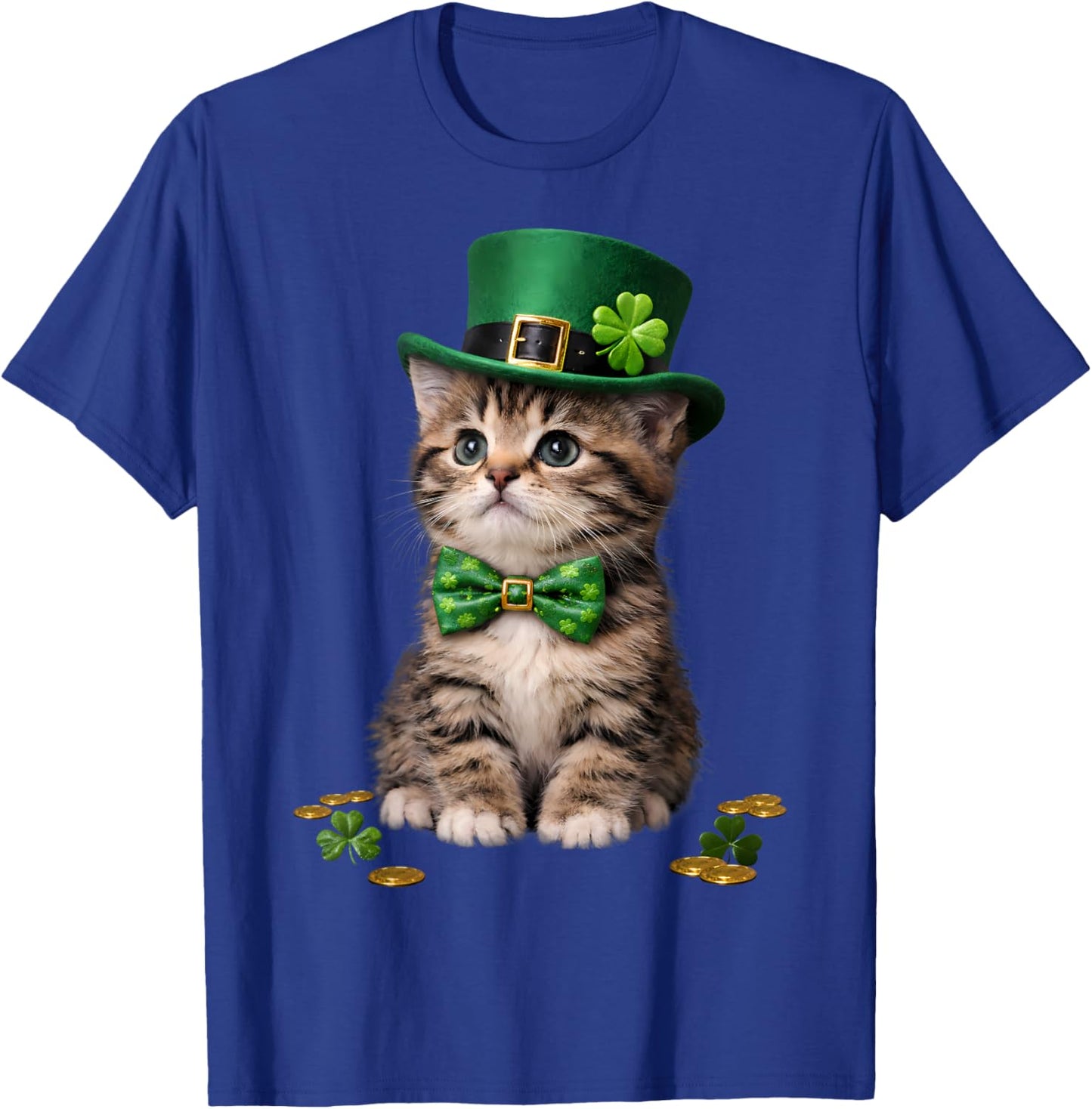 St Catrick's Day Funny Cat St Patricks Day Men Women Kids T-Shirt - T-Shirt | Royal