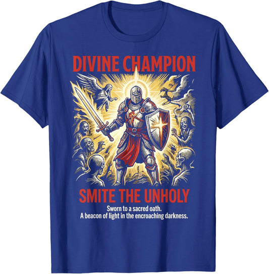 Paladin Divine Champion Tabletop Dark RPG Fantasy Gamer T-Shirt - T-Shirt | Royal