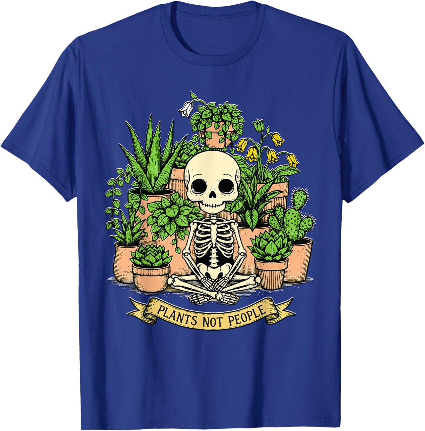 Funny Gardening Plants Not People Skeleton Lover Halloween T-Shirt - T-Shirt | Royal