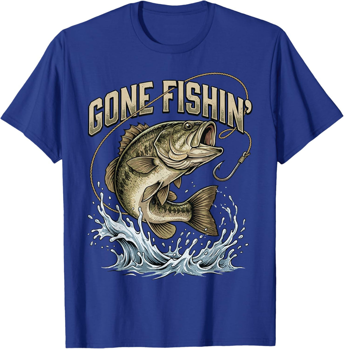 Gone Fishing Boys Kids Toddler Funny Men Outdoors Adventure T-Shirt - T-Shirt | Royal