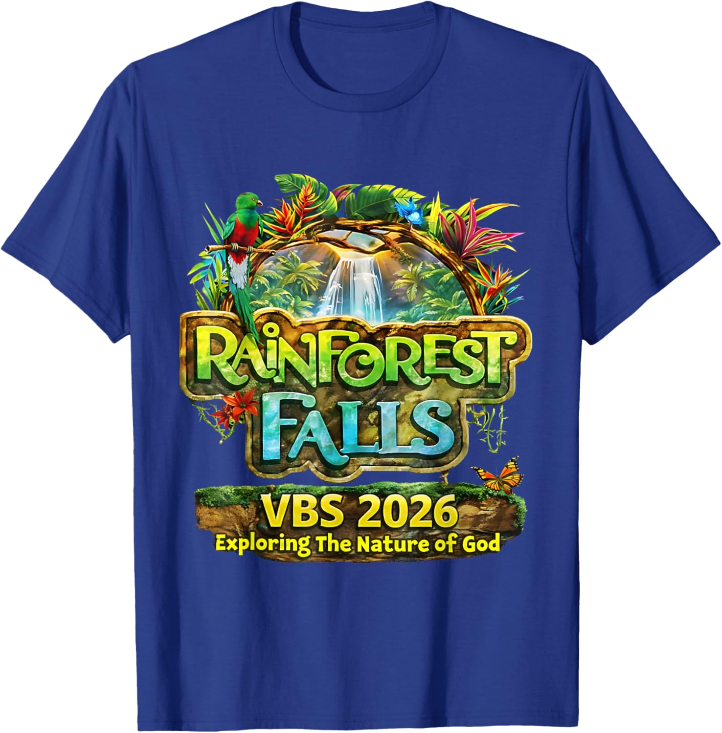 Rainforest Falls VBS 2026 Exploring The Nature of God T-Shirt - T-Shirt | Royal