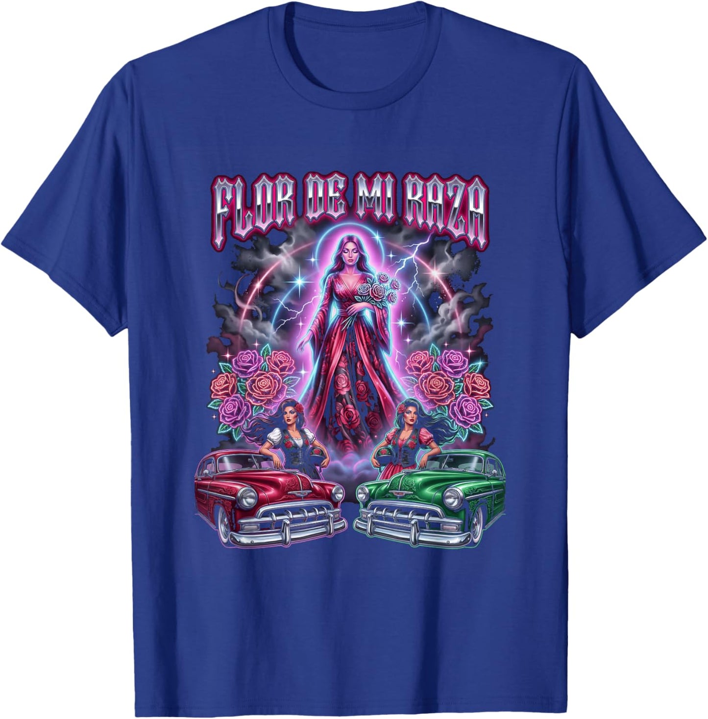 Chicano Lowrider Art T-Shirt - T-Shirt | Royal