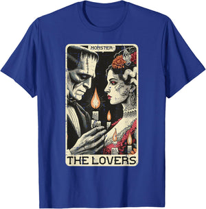 Halloween The Lovers Tarot Card Frankenstein Bride Men Women T-Shirt - T-Shirt | Royal