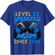 Level 22 Unlocked Awesome Since 2004 22nd Birthday Gaming T-Shirt - T-Shirt | Royal