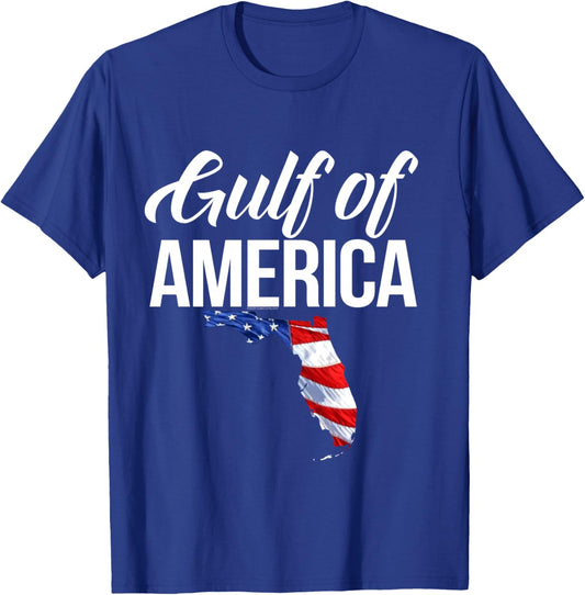 Gulf America Florida USA American Flag Patriotic Souvenir T-Shirt - T-Shirt | Royal
