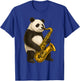 Cute Panda Bear Playing Saxophone Musician Music T-Shirt - T-Shirt | Royal