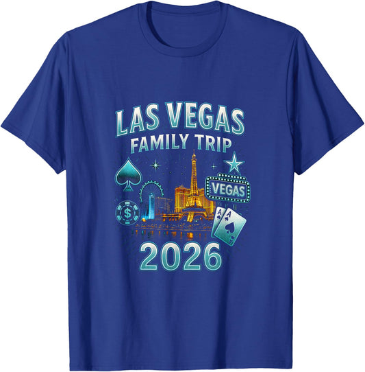 LAS Vegas Family Trip 2026 - Vegas Travel Fun T-Shirt - T-Shirt | Royal