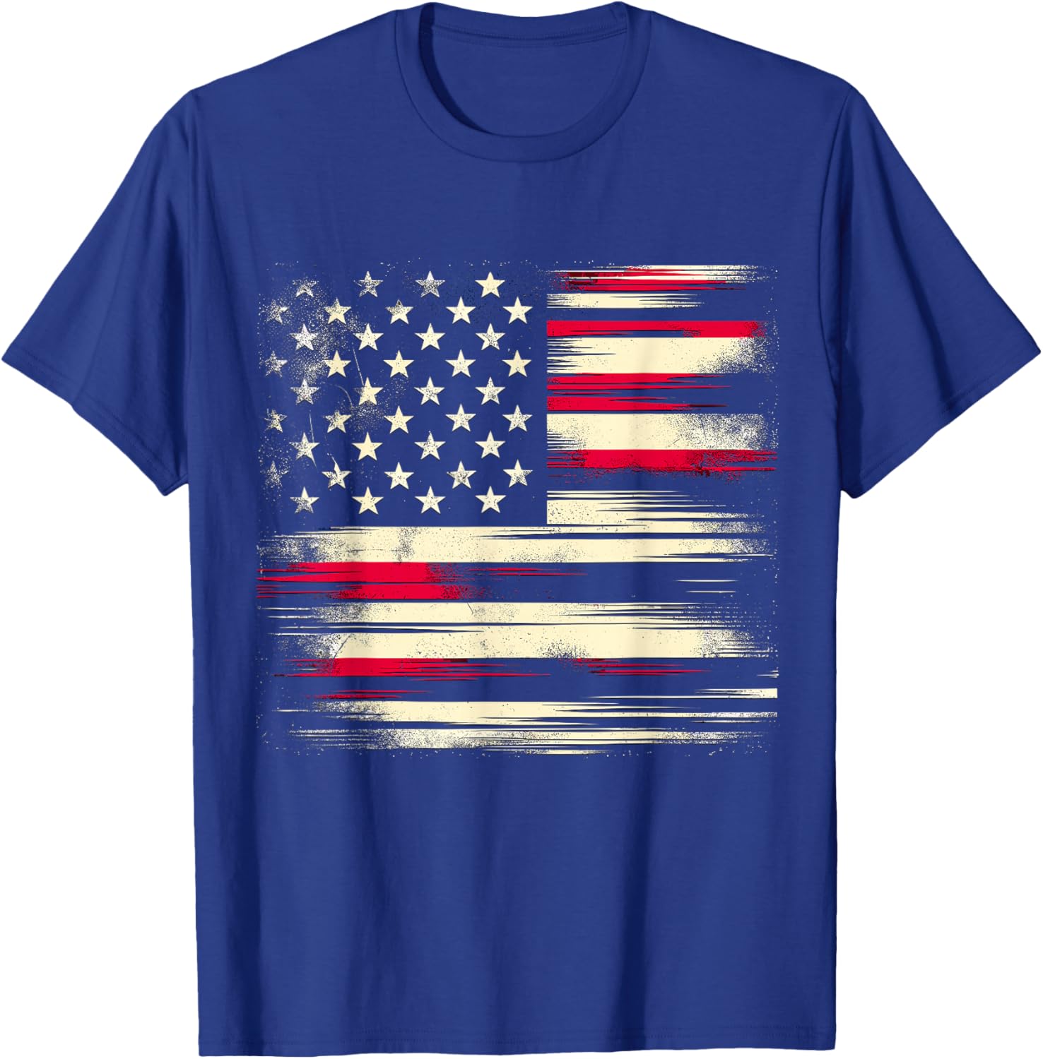 Distressed USA Flag 4th of July T-Shirt - T-Shirt | Royal
