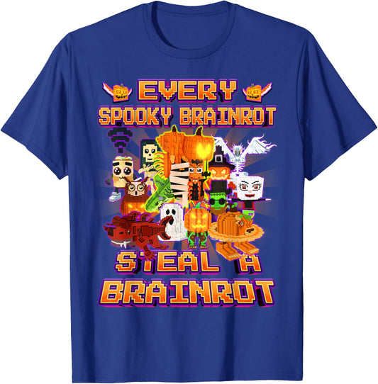 Every Spooky Brainrot Women Boys Girls Kids Teen T-Shirt - T-Shirt | Royal