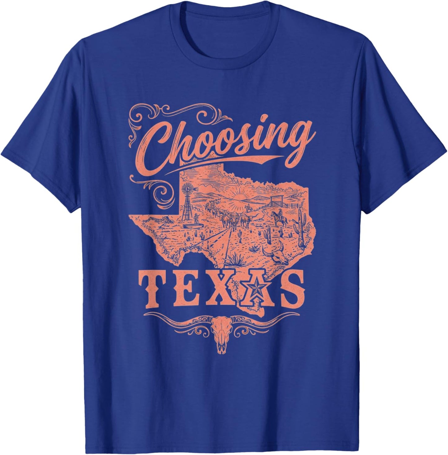 Western Choosing Texas Choosin' Texas T-Shirt - T-Shirt | Royal