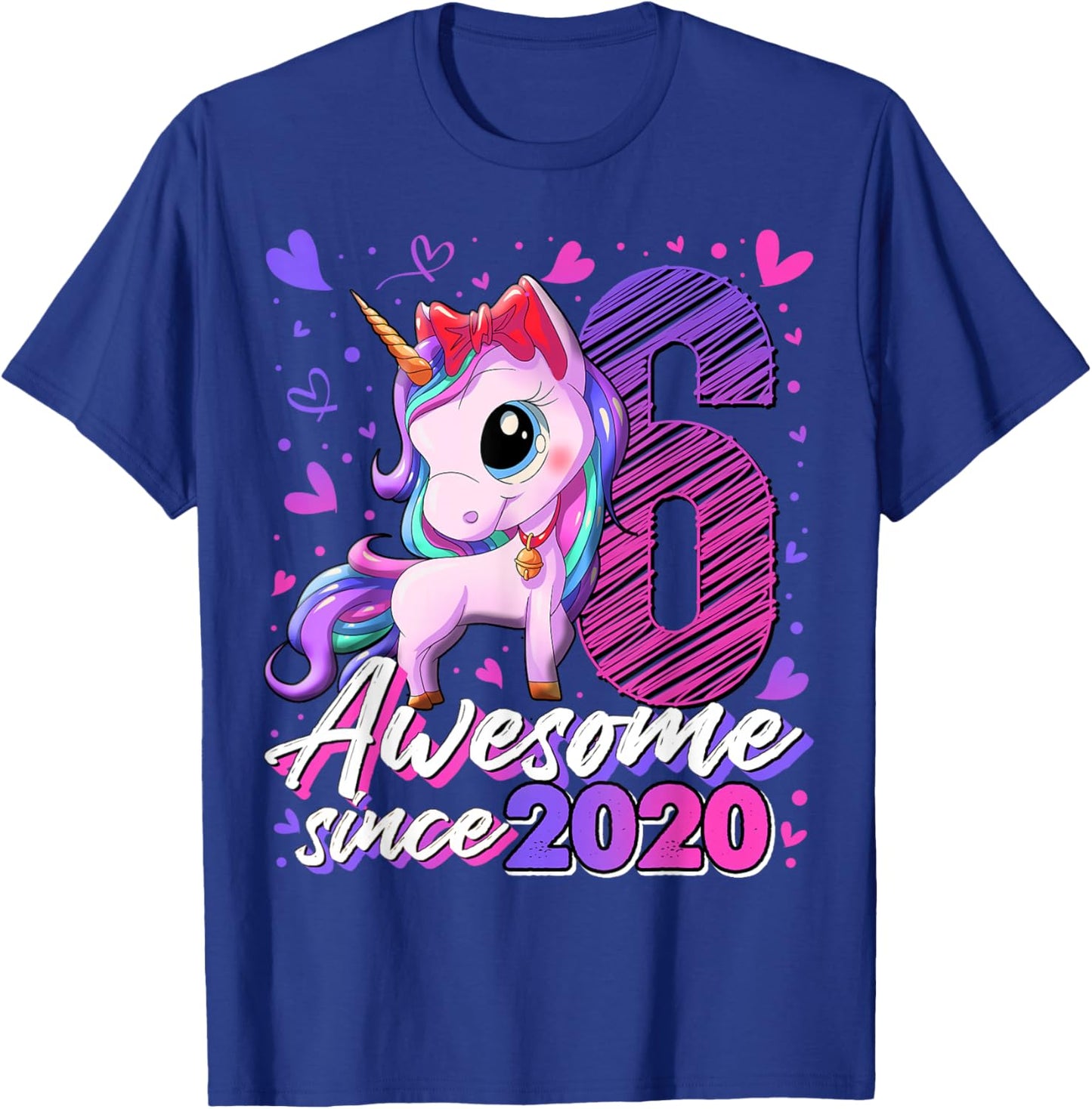 6th Birthday Shirt Girl 6 Year Old Gifts 6 Birthday Girl T-Shirt - T-Shirt | Royal