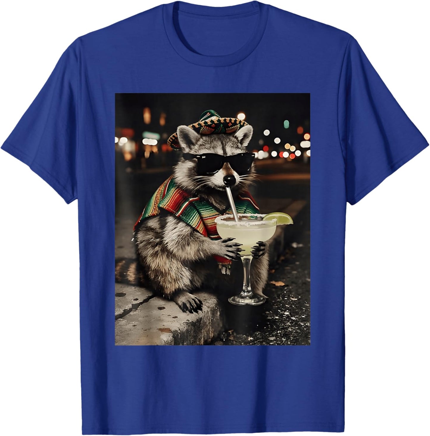 Raccoons Meme Drinking Tequila Cinco De Mayo Funny Animal T-Shirt - T-Shirt | Royal