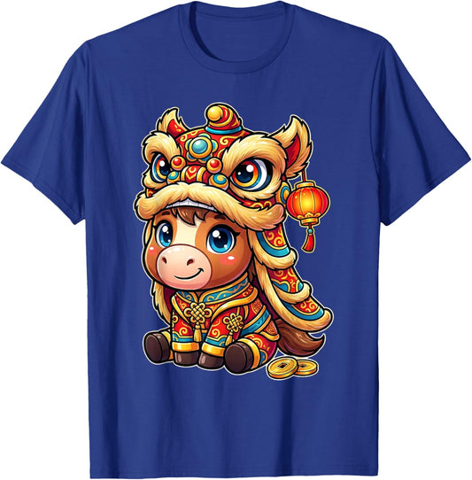 Chinese New Year 2026 Outfits Boys Girls Year of The Horse T-Shirt - T-Shirt | Royal