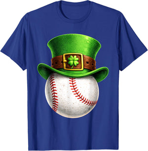 Baseball St Patricks Day Men Boys Kids Sport Green Shamrock T-Shirt - T-Shirt | Royal