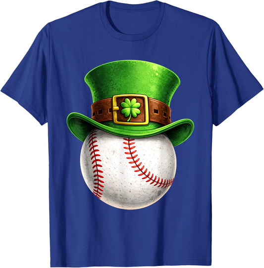 Baseball St Patricks Day Men Boys Kids Sport Green Shamrock T-Shirt - T-Shirt | Royal