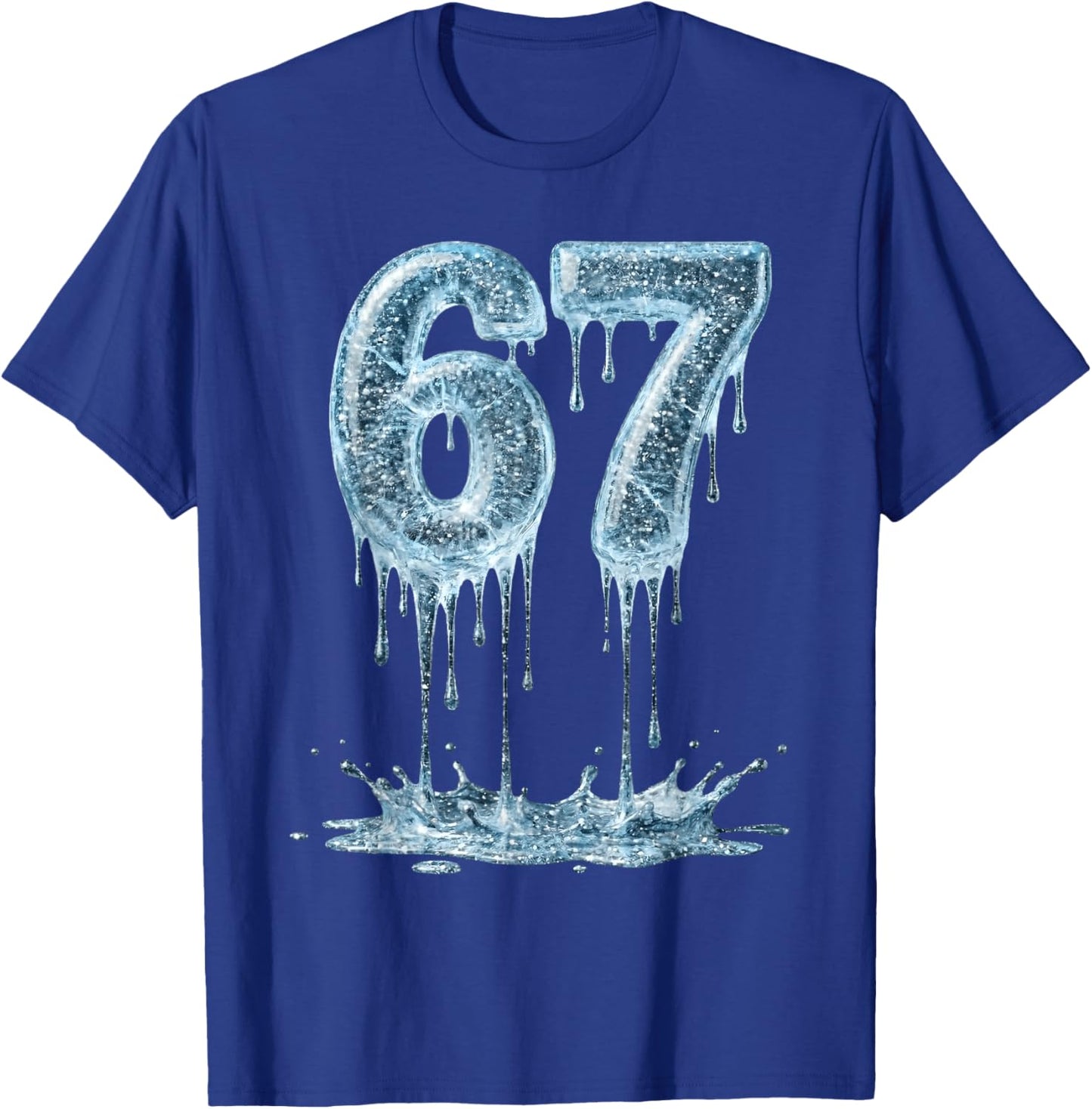 Funny Six Seven 6 7 Meme Ice Dripping 6-7 Youth 67 Drip T-Shirt - T-Shirt | Royal