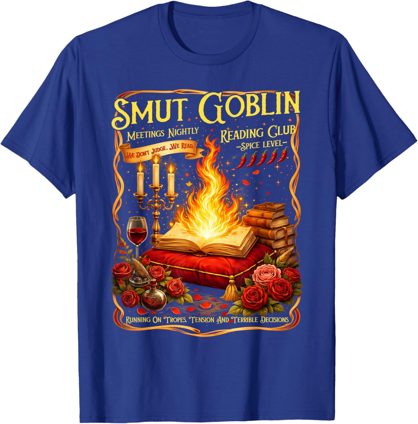 Vintage Smut Goblin Dark Romance Bookish Book Lovers T-Shirt - T-Shirt | Royal