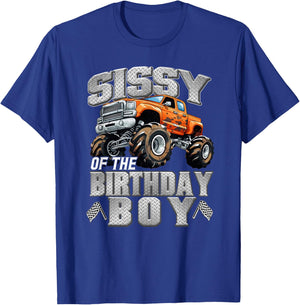 Sissy of The Birthday Boy Monster Truck Birthday Family T-Shirt - T-Shirt | Royal