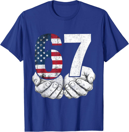 Funny Six Seven 6 7 Meme Gen Alpha Slang 6 7 Hands 6-7 T-Shirt - T-Shirt | Royal