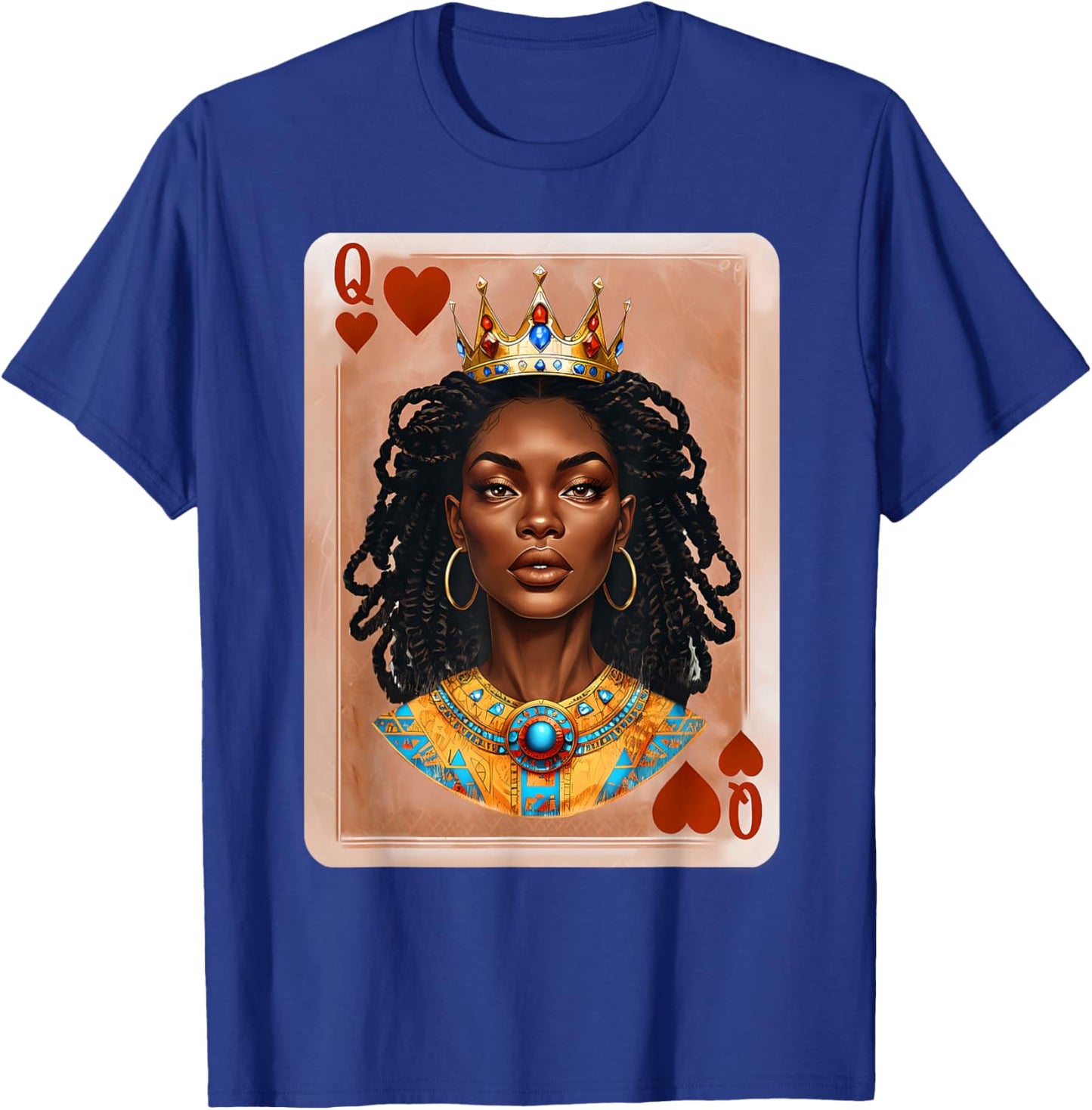 Black History Black Queen Hearts Afro Dope Melanin Woman T-Shirt - T-Shirt | Royal