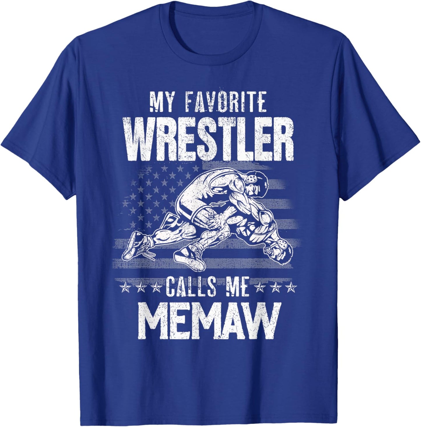 Wrestling My Favorite Wrestler Calls Me Memaw Xmas T-Shirt - T-Shirt | Royal