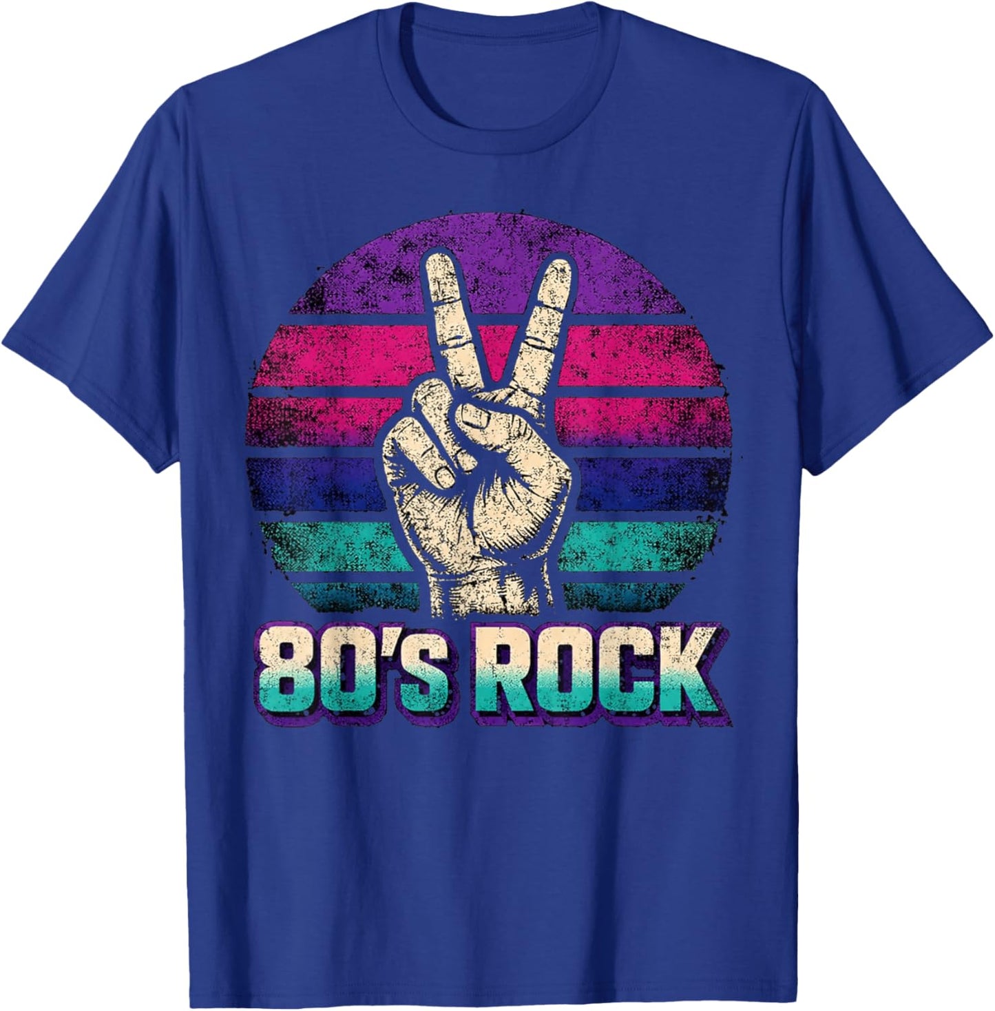 Retro Vintage Sunset 80's Rock Music Band Funny Musician T-Shirt - T-Shirt | Royal