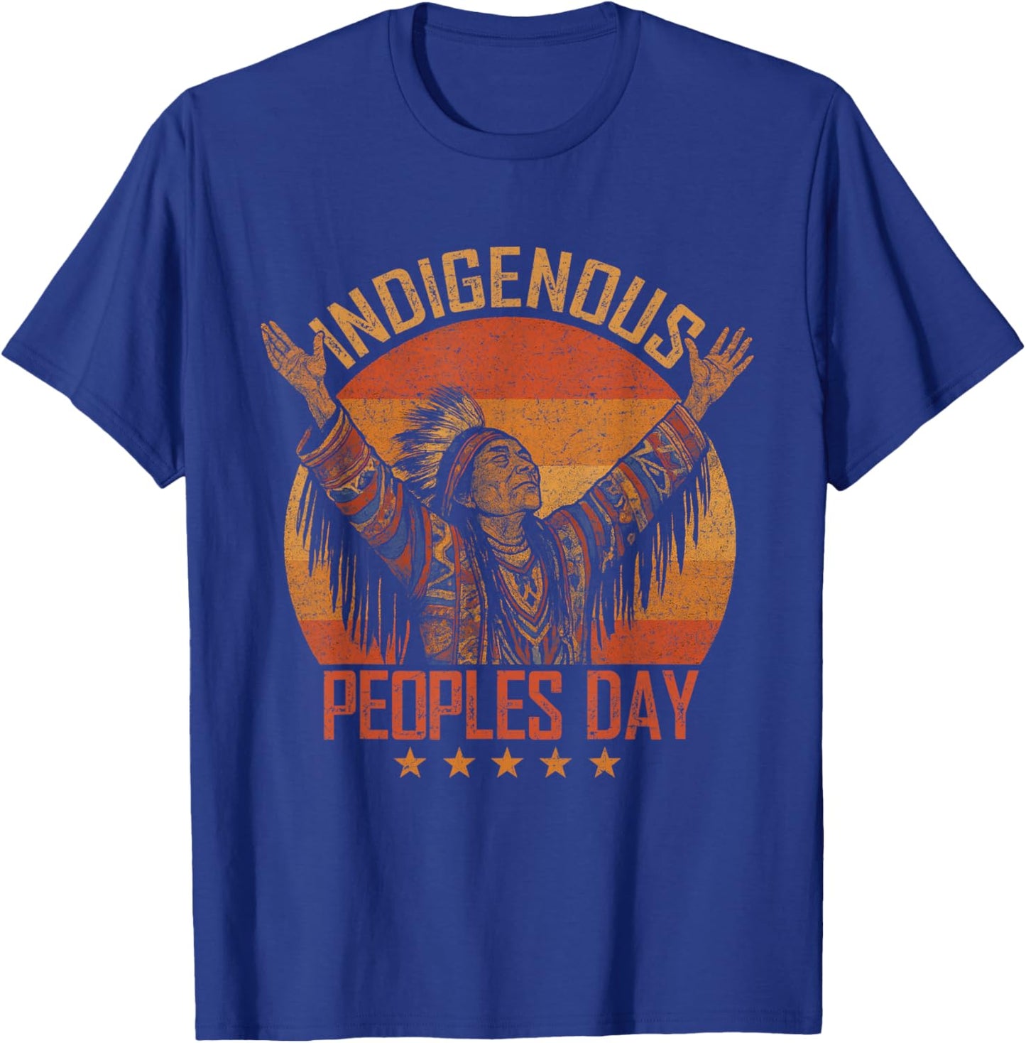 Indigenous Peoples Day Vintage Native American T-Shirt - T-Shirt | Royal