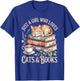 Just A Girl Who Loves Cats and Books Reading Librarian T-Shirt - T-Shirt | Royal