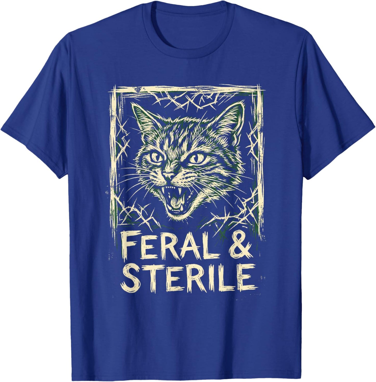 Feral & Sterile Cat TNR Advocate Wild Feline Grunge Art T-Shirt - T-Shirt | Royal