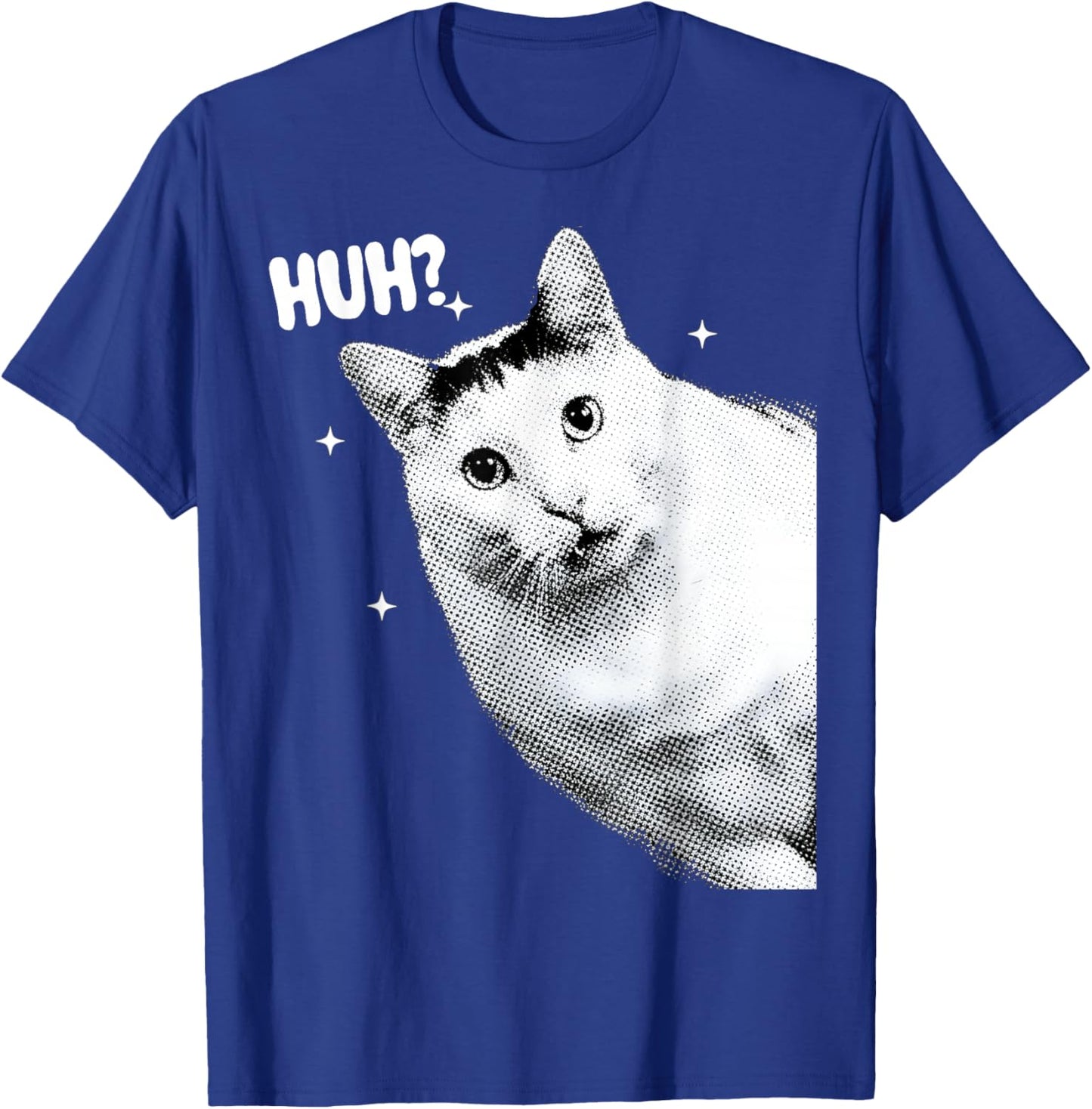 Y2K Funny Huh Cat Meme Retro Cat Vintage Kitty Humor Shirt T-Shirt - T-Shirt | Royal