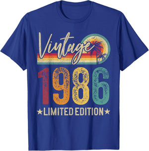 1986 40th Birthday 40 Years Old Retro Men Women - Vintage T-Shirt - T-Shirt | Royal
