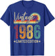 1986 40th Birthday 40 Years Old Retro Men Women - Vintage T-Shirt - T-Shirt | Royal