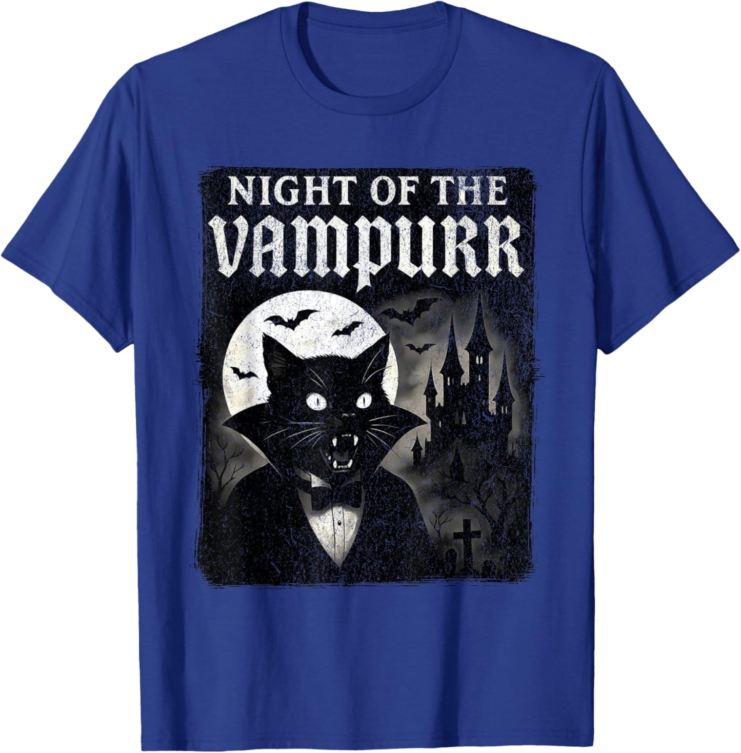 Night of The Vampurr - Halloween Vampire Cat T-Shirt - T-Shirt | Royal