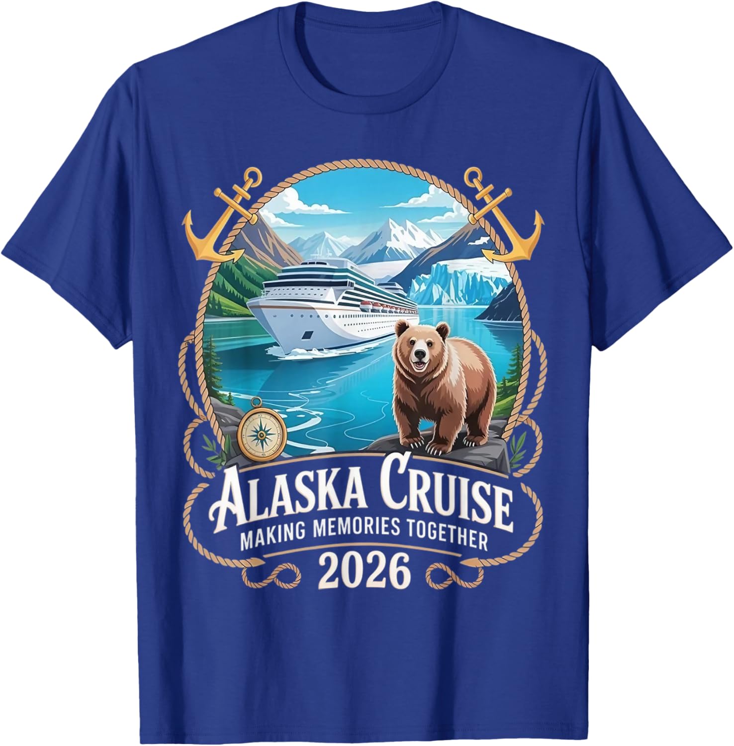 Matching Family Friends and Group Alaska Cruise 2026 T-Shirt - T-Shirt | Royal