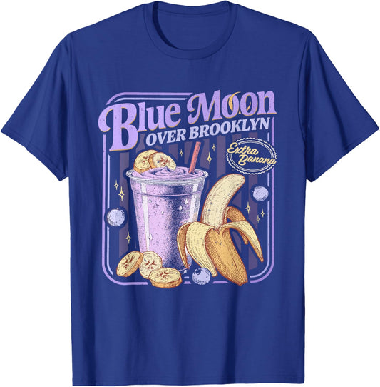 Retro 80s Diner Blue Moon Over Brooklyn Extra Banana Lover T-Shirt - T-Shirt | Royal